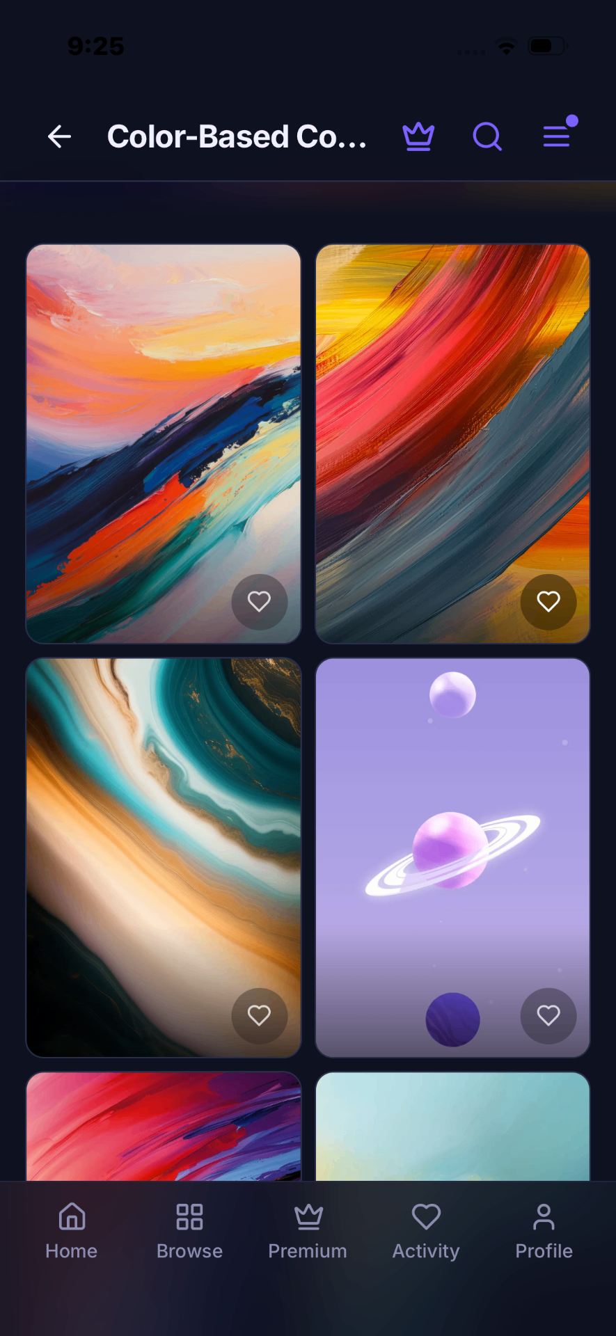 CrestWall Color Library screen